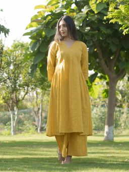 JITI - Yellow Anvi Kurta with Palazzo (Set of 2)