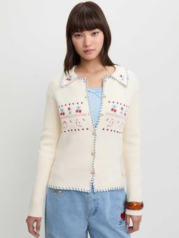 Pomelo - x Moomin Embroidered Cardigan - Off-White