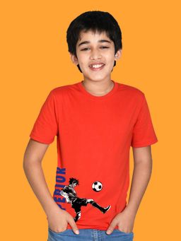Nusyl - Boys Red Superior Text Printed T-shirt