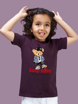 Nusyl - Boys Wine Keep Calm Text Printed T-shirt