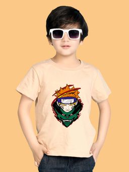 Nusyl - Boys Beige Sotirischri Printed T-shirt