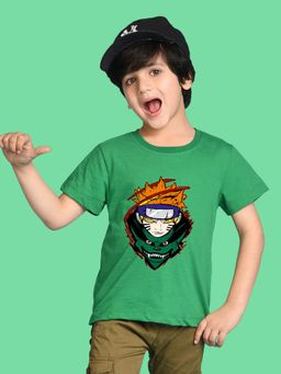 Nusyl - Boys Green Sotirischri Printed T-shirt