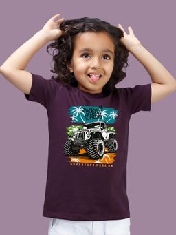 Nusyl - Boys Wine Born To Ride Text Printed T-shirt