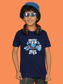 Nusyl - Boys Navy Blue Gamer Printed T-shirt