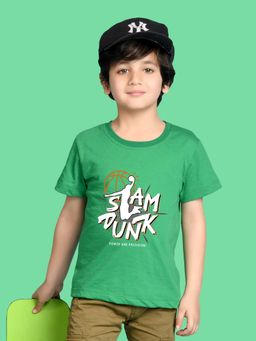 Nusyl - Boys Green Power and Precision Text Printed T-shirt