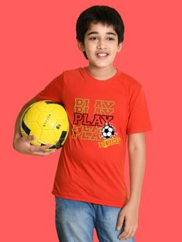 Nusyl - Boys Red Basketball Printed T-shirt