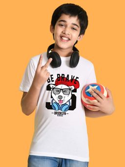 Nusyl - Boys White Be Brave Text T-shirt