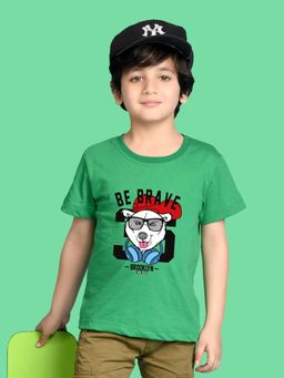 Nusyl - Boys Green Be Brave Text T-shirt