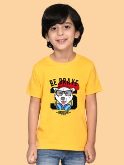 Nusyl - Boys Yellow Be Brave Text T-shirt