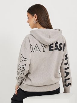 Styli - Beige Printed Hoodie