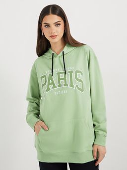 Styli - Green Printed Hoodie