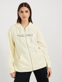 Styli - Beige Printed Hoodie