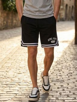 Nobero - Black Ottoman Cotton Shorts