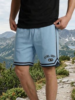 Nobero - Blue Ottoman Cotton Shorts