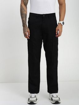 necked - Men's Black Regular Fit Cargos