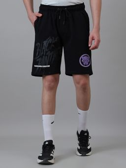 Free Authority - Official Black Panther Wakanda Forever Men's Regular Fit Black Shorts