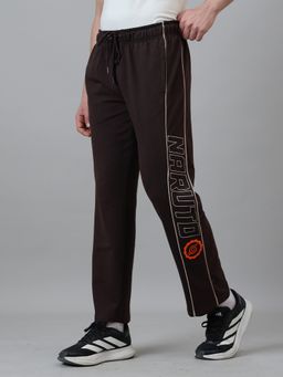 Free Authority - Official Naruto Shippuden Anime Printed Straight Regular Fit Brown Track Pant