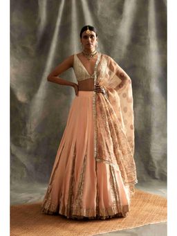 ITRH - Dastoor Peach Blouse With Lehenga And Dupatta