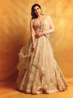 Gopi Vaid - Karishma Ivory Lehenga with Blouse and Dupatta