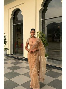 Twenty Nine - Net Mirrorwork Embellished Saree With Blouse