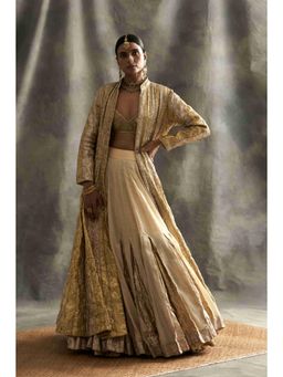 ITRH - Riwaayat Gold Blouse With Lehenga And Jacket