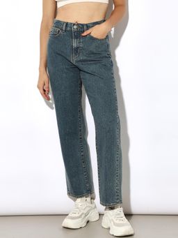 ONLY - Women Straight Fit Mid-Rise Blue Jeans