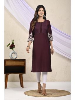 Autumnlane - Layla Mulberry Embroidered Kurta