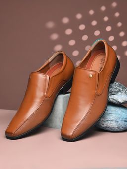 Hush Puppies - Men Tan Formal Slip-On Loafers
