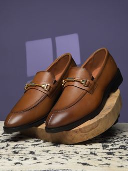 Hush Puppies - Men Tan Formal Slip-On Loafers