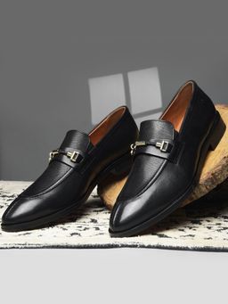 Hush Puppies - Men Black Formal Slip-On Loafers