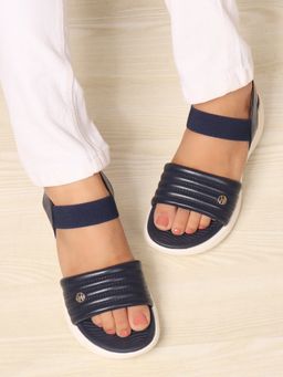 ELLE - Women Comfort Navy Blue Wedge Sandals