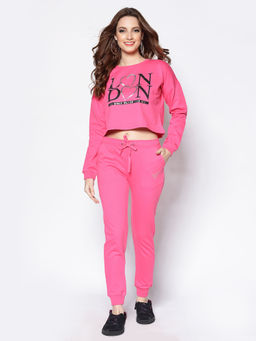 Sera - Pink Typography Printed Sweatshirt