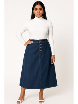 Tripursundari Fashion - Women Navy Blue Denim Skirt