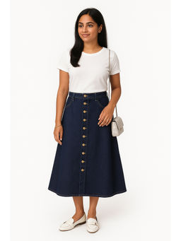 Tripursundari Fashion - Women Navy Blue Denim Skirt