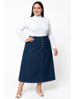 Tripursundari Fashion - Women Navy Blue Denim Skirt