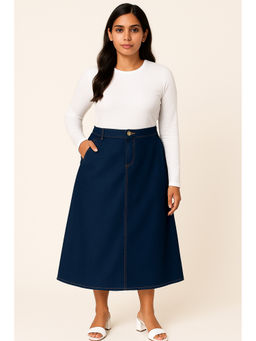 Tripursundari Fashion - Women Navy Blue Denim Skirt