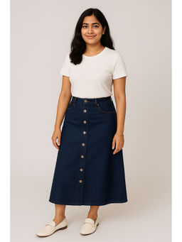 Tripursundari Fashion - Women Navy Blue Denim Skirt
