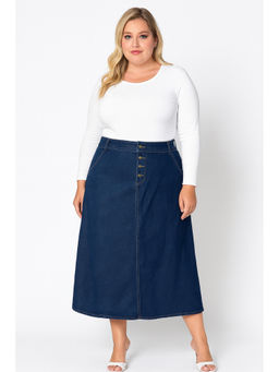 Tripursundari Fashion - Women Navy Blue Denim Skirt