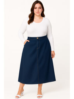Tripursundari Fashion - Women Navy Blue Denim Skirt