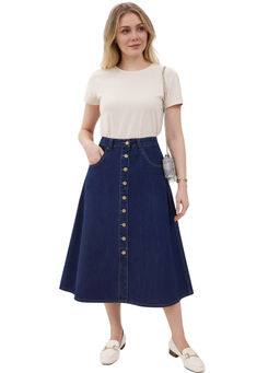 Tripursundari Fashion - Women Navy Blue Denim Skirt