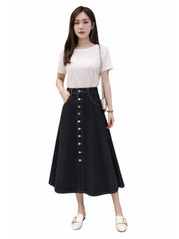 Tripursundari Fashion - Women Black Denim Skirt