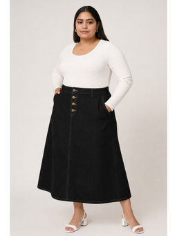 Tripursundari Fashion - Women Black Denim Skirt