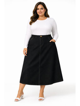 Tripursundari Fashion - Women Black Denim Skirt
