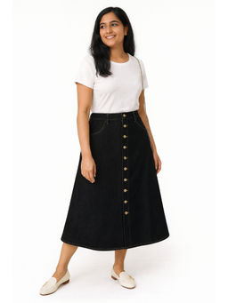 Tripursundari Fashion - Women Black Denim Skirt