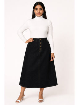 Tripursundari Fashion - Women Black Denim Skirt