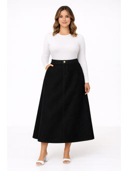 Tripursundari Fashion - Women Black Denim Skirt