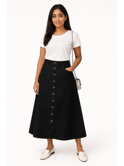 Tripursundari Fashion - Women Black Denim Skirt