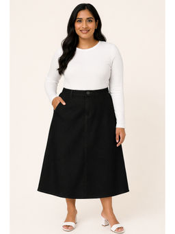 Tripursundari Fashion - Women Black Denim Skirt