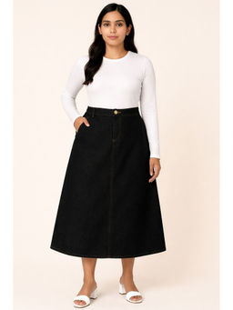 Tripursundari Fashion - Women Black Denim Skirt