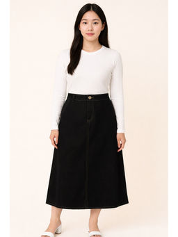 Tripursundari Fashion - Women Black Denim Skirt